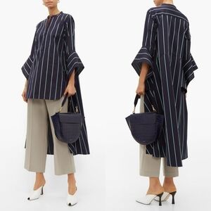 PALMER//HARDING Echo Striped Open Sleeve High Low Shirt 2.